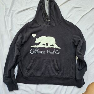 Cali Love Heritage Pacific Merchants Dk Gray Hoodie Womens Xtra Large Small Hole